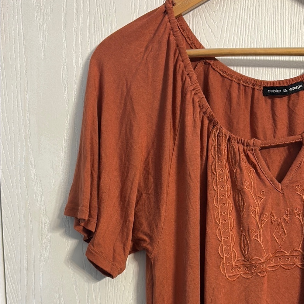 Cable & Gauge Rust Blouse - Picture 4 of 6